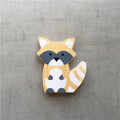 Solid Wood Decoration - Full Body Dark Gray Fox