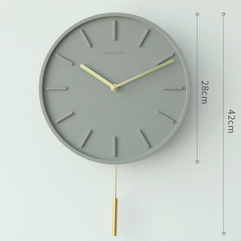 Creative cement and copper clock close up