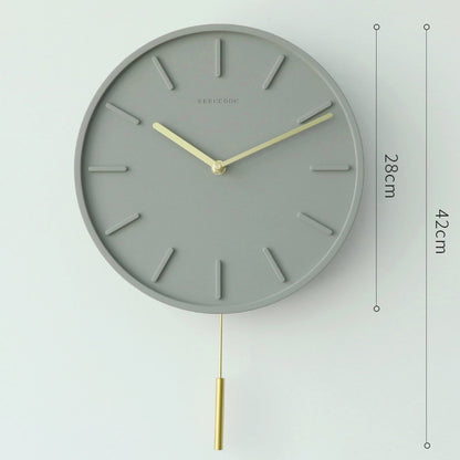 Creative cement and copper clock close up