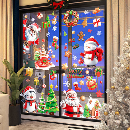 Winter holiday window decorations