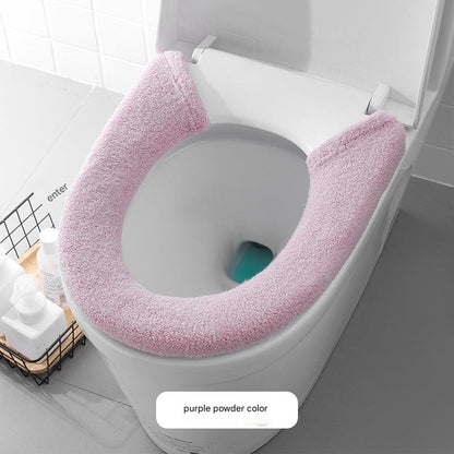 Extra thick toilet seat cover in purple pink
