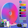 12V Neon Blue Bluetooth RGBIC (5 meters, 300 lights) UK Standard (Pack of 1)