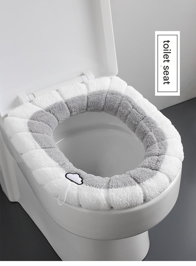 Polyester toilet seat cover for cold weather