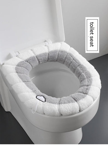 Polyester toilet seat cover for cold weather